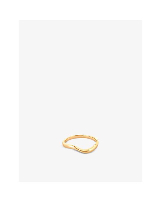 Astrid & Miyu Metallic Wave-Plated Sterling Ring