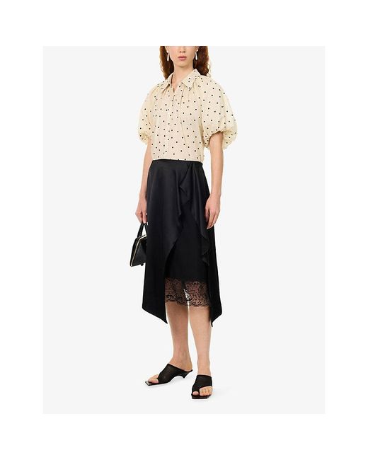 Ashlyn Natural Charlie Puff-Sleeves Cotton Shirt