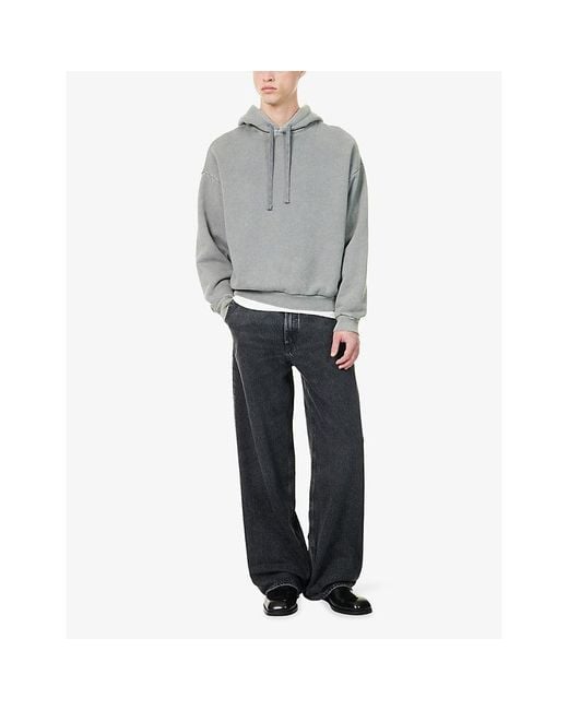 Agolde Gray Salford Brushed-Fleece Cotton-Jersey Hoody for men