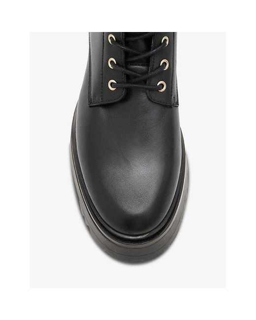 AllSaints Black Onyx Buckle-embellished Leather Boots