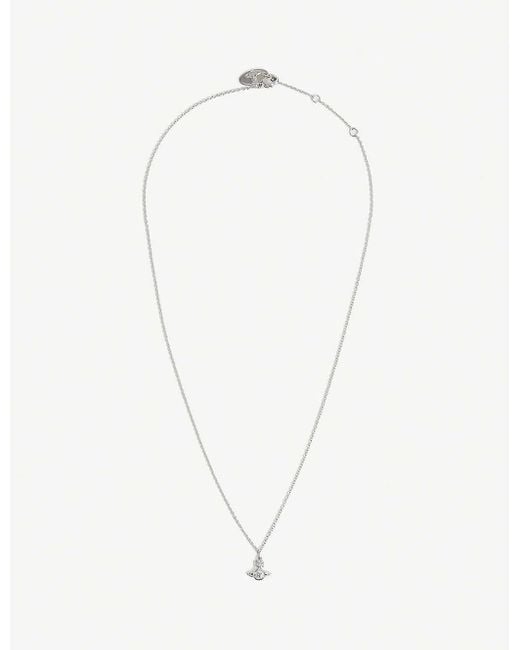 Vivienne Westwood White London Orb Silver-toned Brass And Crystal Pendant Necklace