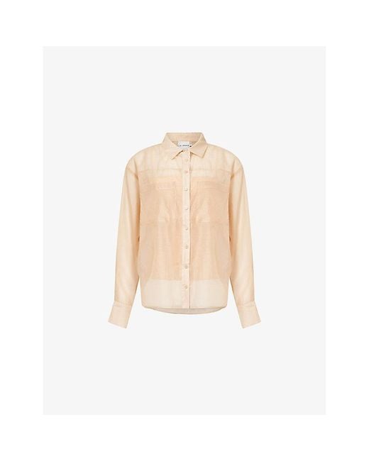 L.A-Space Natural Oversized Embroidered Organza Shirt