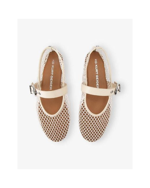 KG by Kurt Geiger White Nico Mesh Ballet Flats