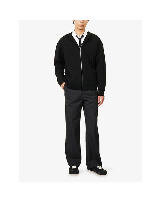 Bottega Veneta Blue Relaxed-Fit Wide-Leg Wool Trousers for men