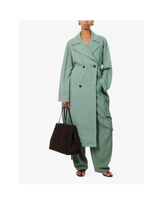 Alaïa Green Patch-Pocket Tailored Woven Cargo Pants