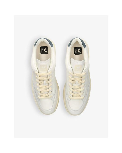 Veja White V12 Logo-Embroidered Leather Low-Top Trainers for men