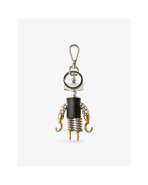 Prada Metallic Robot Saffiano Leather Bag Charm