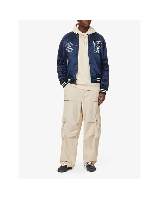 Polo Ralph Lauren Blue Brand-embroidered Regular-fit Satin Jacket X for men