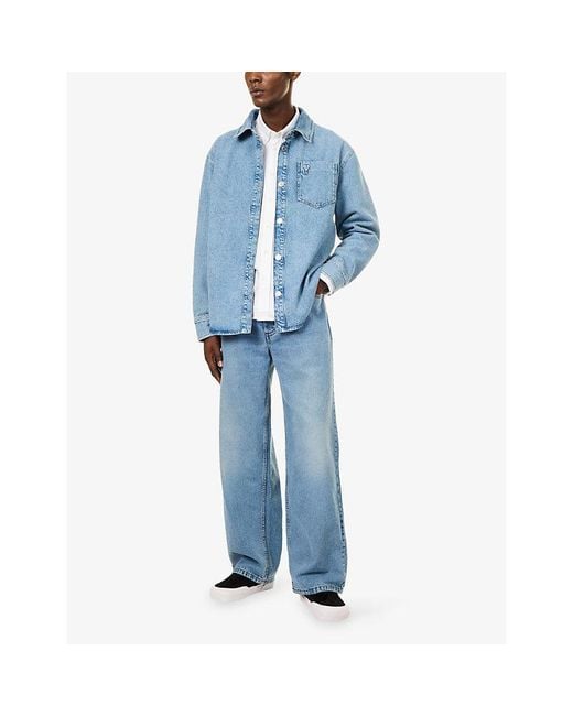 AMI Blue Wide-Leg Denim Jeans for men