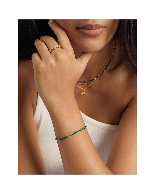 Astley Clarke Metallic Fine Biography 18Ct And Malachite Bracelet