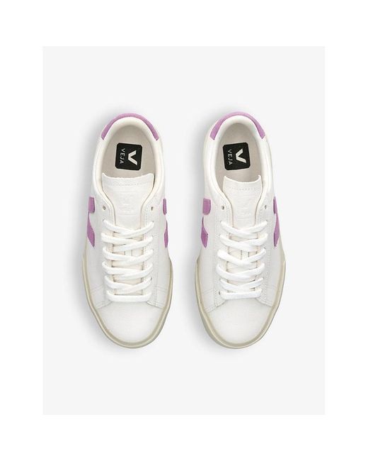 Veja Pink Women's Campo Leather And Suede Low-top Trainers