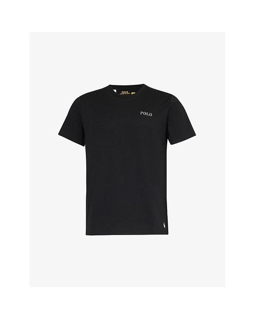 Polo Ralph Lauren Black Logo Text-print Cotton-jersey T-shirt for men