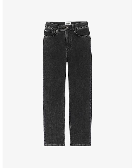 Claudie Pierlot Paquito Cropped Stretch-denim Jeans in Black | Lyst