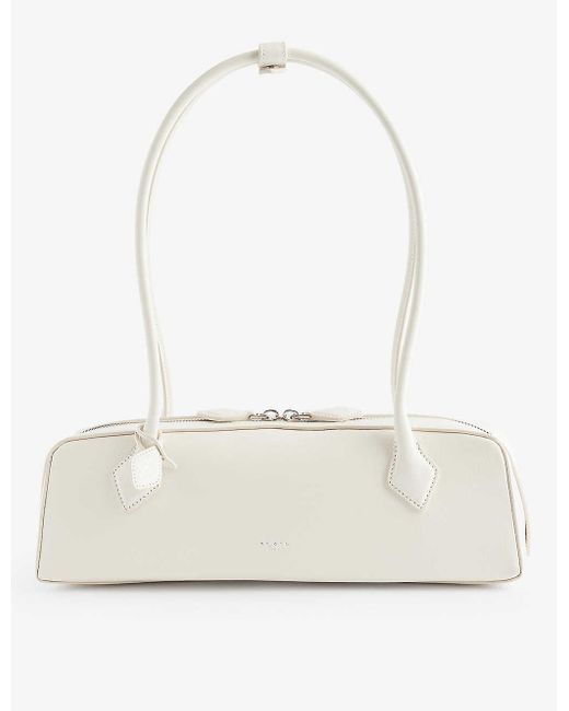 Alaïa White Le Teckel Leather Top-handle Bag