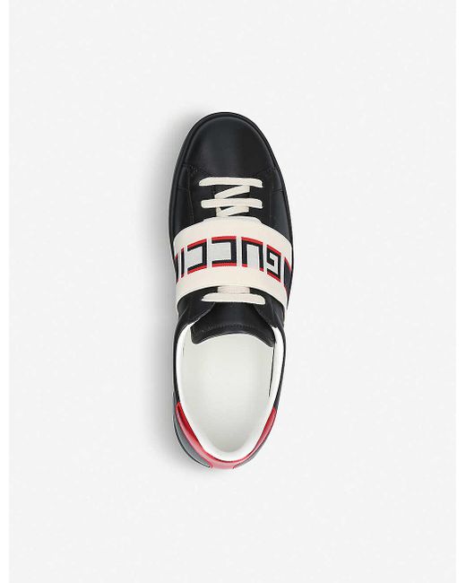 gucci new ace stripe leather trainers