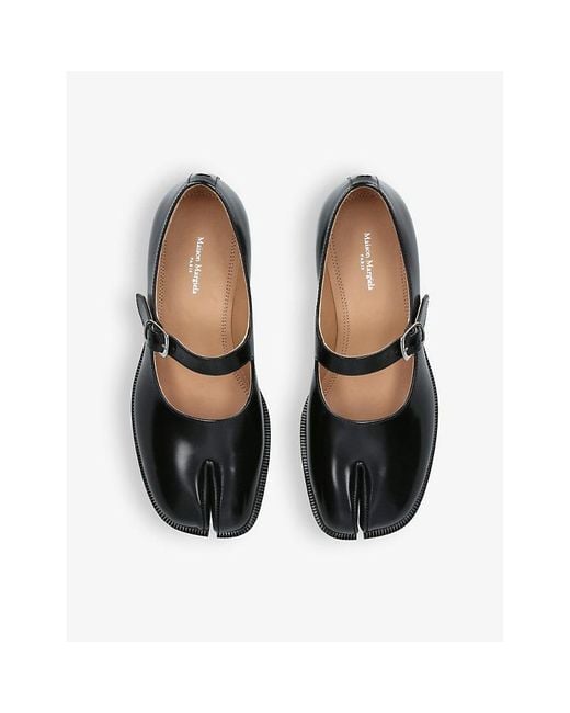 Maison Margiela Black Tabi Split-Toe Leather Mary-Janes