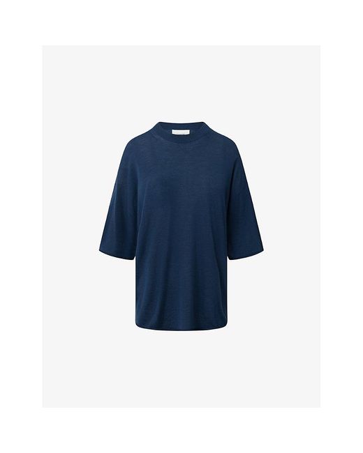 Lovechild Blue Tessa Oversized Merino-wool T-shirt