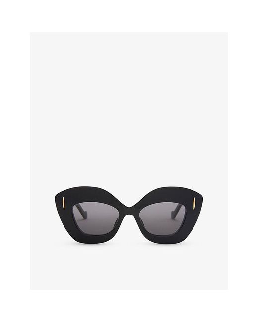 Loewe Black G736sunx02 Retro-screen Acetate Sunglasses