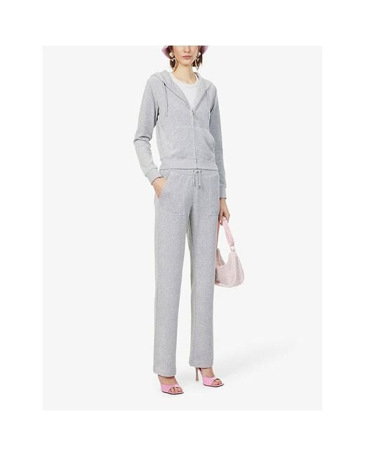 Juicy Couture Multicolor Regular-Fit Logo-Embroidered Velour Hoody