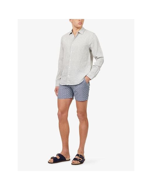 Orlebar Brown Blue Bulldog Jacquard Swim Shorts for men