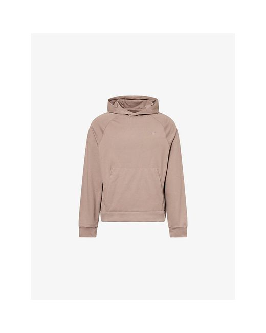 Nike Pink Primary Brand-Embroidery Stretch-Woven Hoodie for men