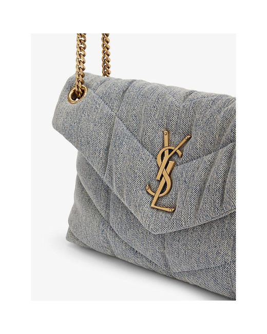 Saint Laurent Multicolor Loulou Puffer Denim Shoulder Bag