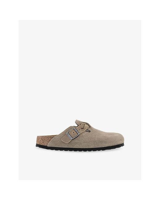 Birkenstock Brown Boston Suede Clogs