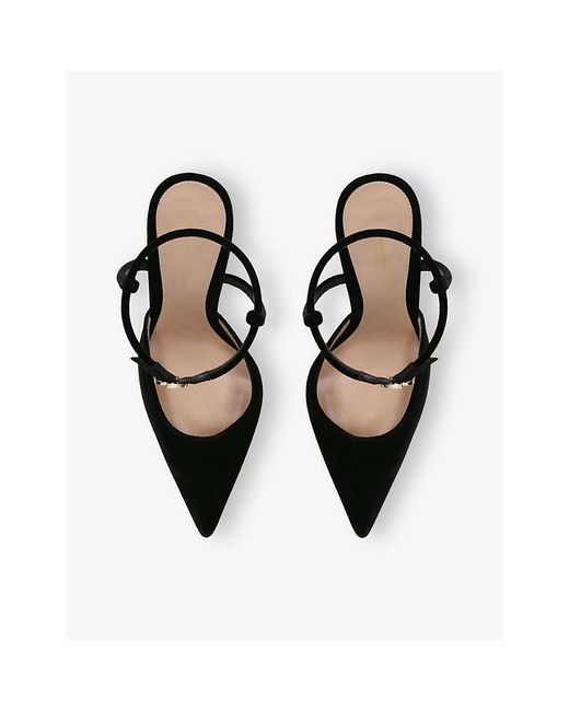 Gianvito Rossi Black Sofia 95 Velvet Heeled Courts