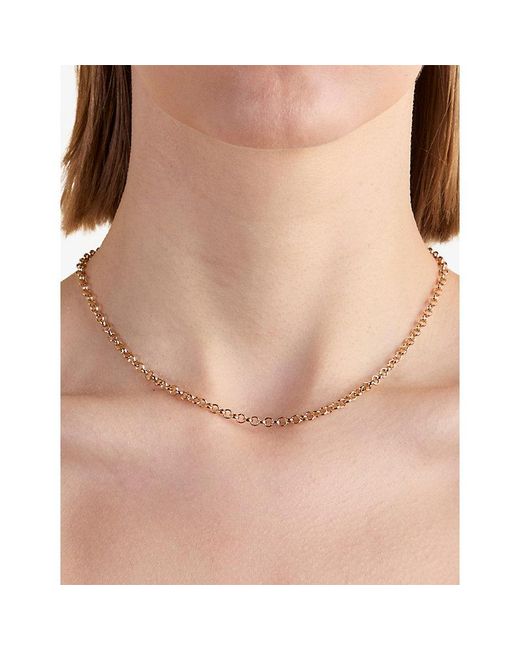 Astrid & Miyu Metallic Rolo T-Bar 18Ct-Plated Brass Chain Necklace