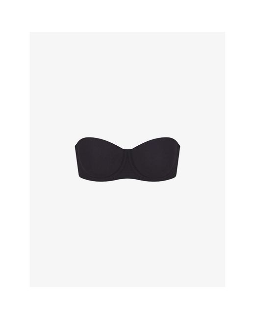 Skims Black Fits Everybody Strapless Stretch-Woven Bra