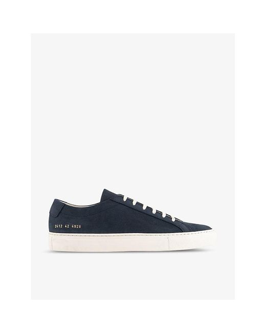 Common Projects Blue Achilles Low Number-print Suede Low-top Trainers for men