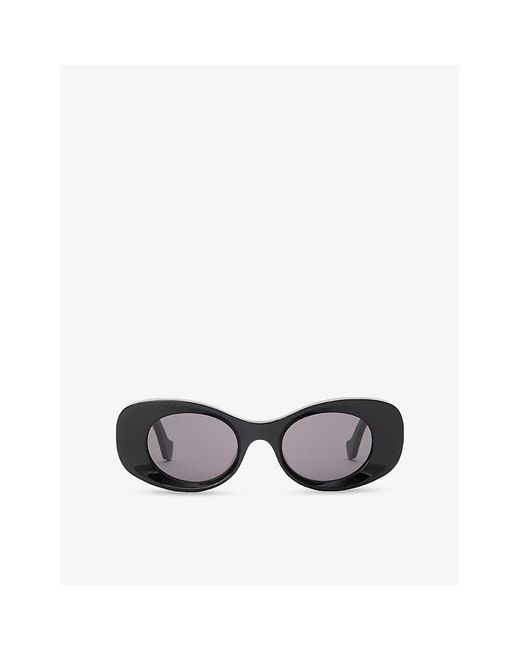 Loewe Black G821Mxix01 Oval Frame Acetate Sunglasses