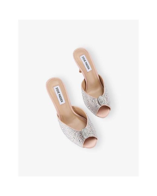 Steve Madden White Regalia Satin Mules
