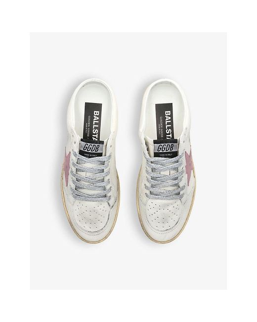 Golden Goose Deluxe Brand White Ballstar Sabot Leather Backless Low-top Trainers