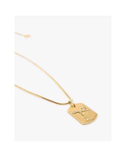Maje White Zodiac-Plaque Metal Necklace