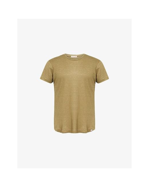 Orlebar Brown Green Ob-T Crewneck Linen-Jersey T-Shirt for men
