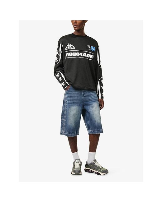 GODMADE Black Ralley Long-Sleeve Cotton Top for men