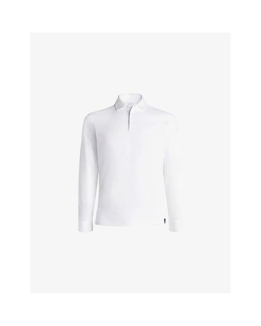 Boggi White Long-Sleeve Supima-Cotton Polo Shirt for men