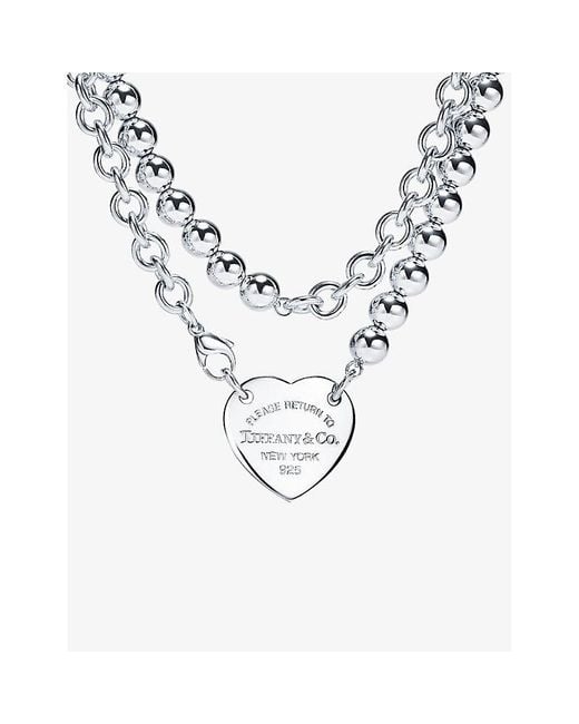 Tiffany & Co Metallic Return To Tiffany Heart Tag Extra-large Sterling- Wrap Necklace