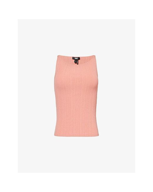 PAIGE Pink Yuelia Stretch-knit Top