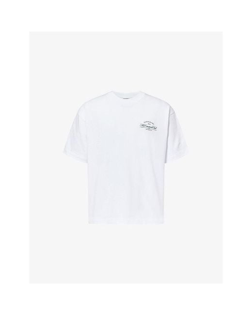 The Couture Club White Club De Soci Graphic-Print Cotton T-Shirt for men
