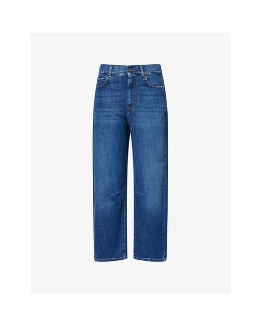 Weekend by Maxmara Blue Caprile Barrel-Leg Denim Jeans
