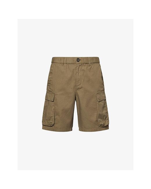Barbour Green Westmorland Patch-Pocket Cotton Shorts for men