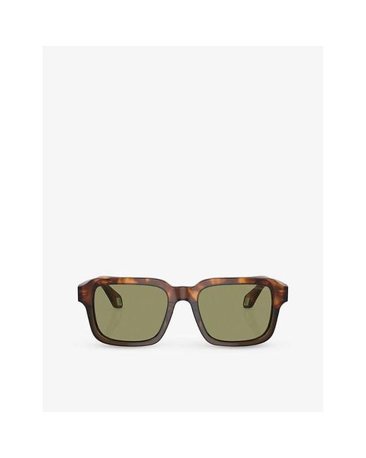 Giorgio Armani Green Ar8194u Rectangle-frame Acetate Sunglasses