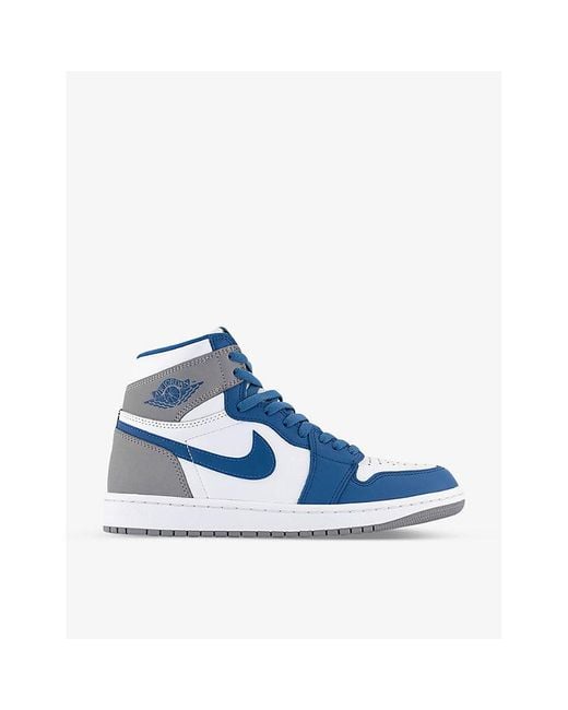 Nike Air Jordan 1 High Leather High-top Trainers in Blue | Lyst Canada