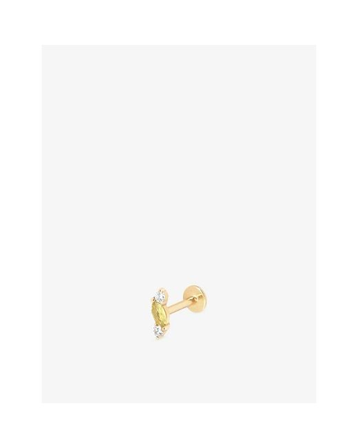 Astrid & Miyu Metallic Cluster 14Ct- Lab-Grown Diamond And Sapphire Marcquise Stud Earring
