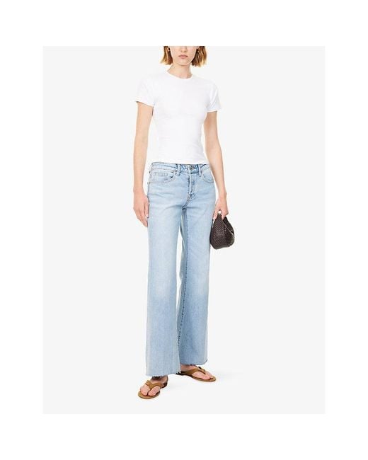 GOOD AMERICAN Blue Vintage Low Relaxed Flare-Leg Denim Jeans