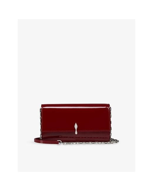 Christian Louboutin Red Bettina Patent-Leather Wallet-On-Chain for men