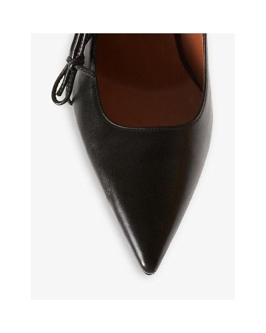 Claudie Pierlot Black Bow Asymmetric-strap Lamb-leather Court Heels