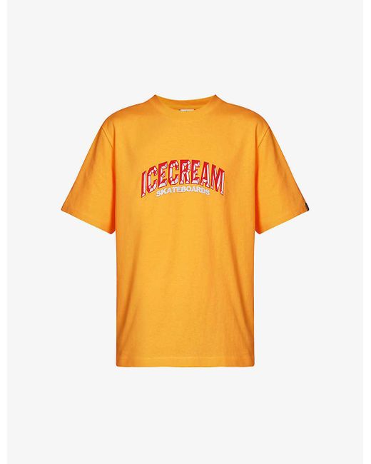 ICECREAM Brick Brand-print Cotton-jersey T-shirt in Orange for Men | Lyst